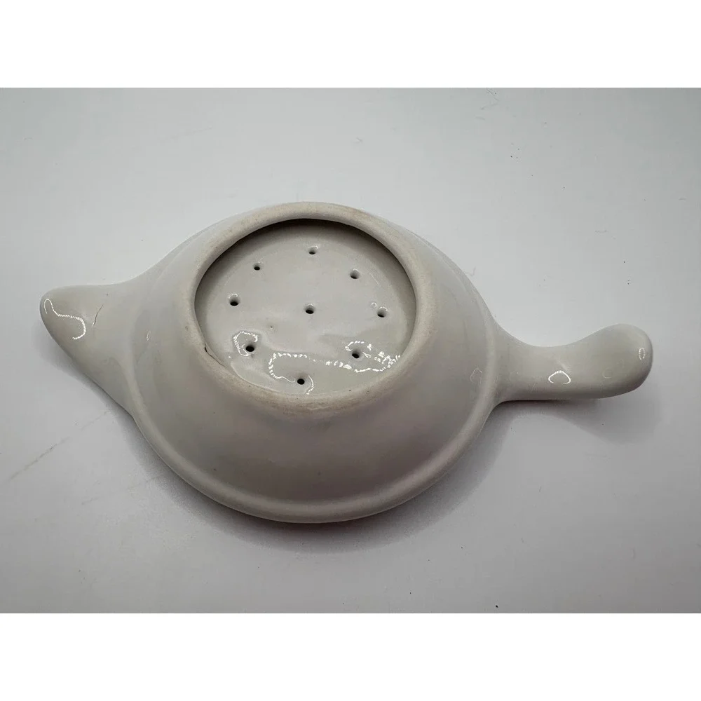Erin China Carrigaline Ireland Shamrock Tea Strainer and Drip Bowl Set White